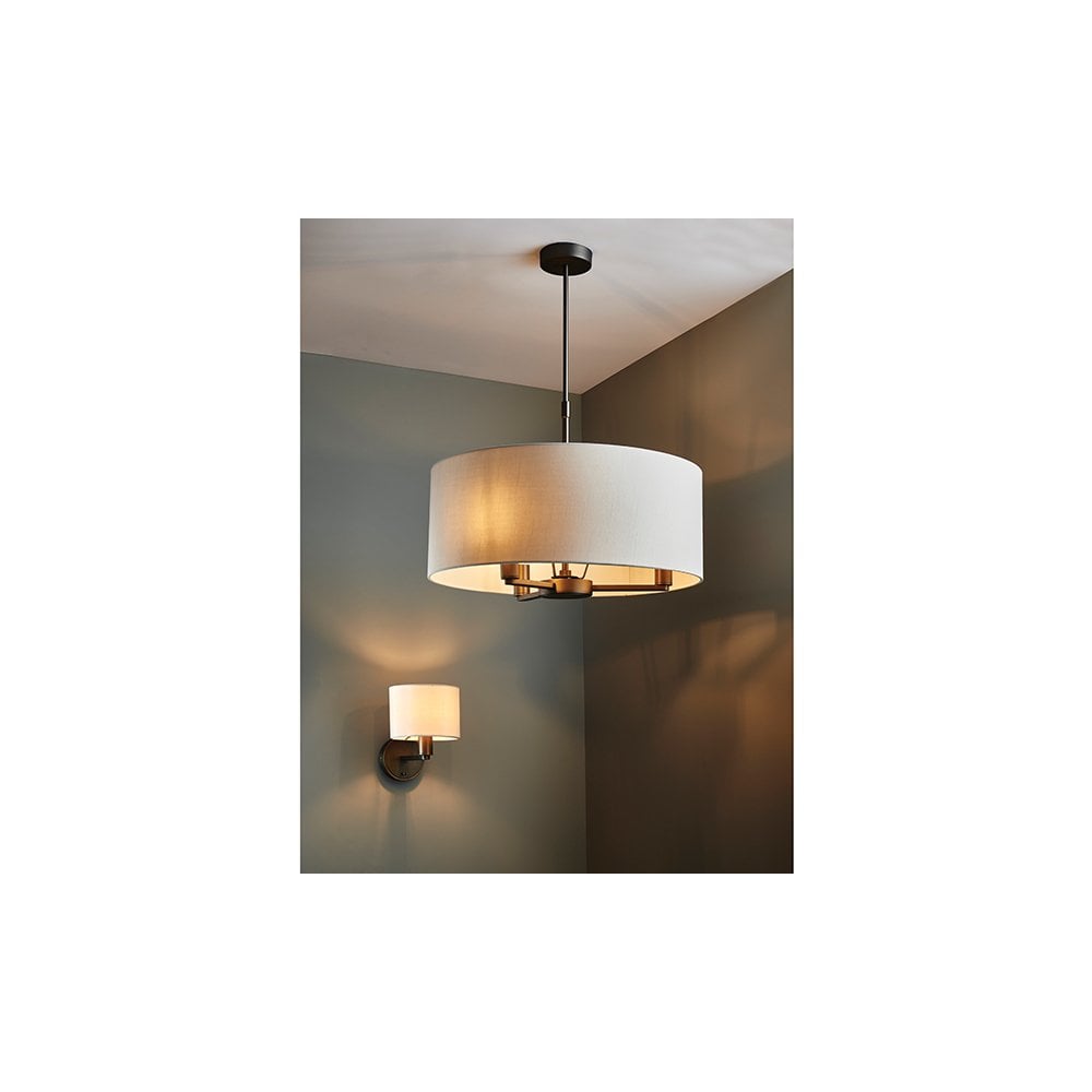 Daley Wall Light in Bronze C/W Marble Shade