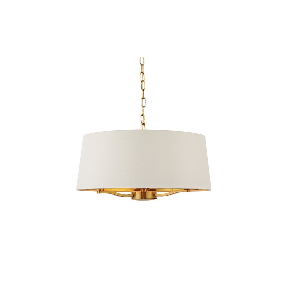 Harvey 3 Light with Drum Shade in Satin Gold