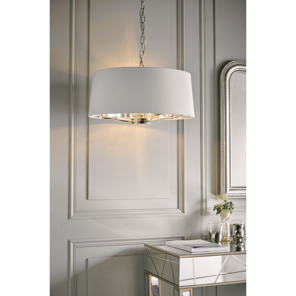 Harvey 3 Light with Drum Shade in Nickel