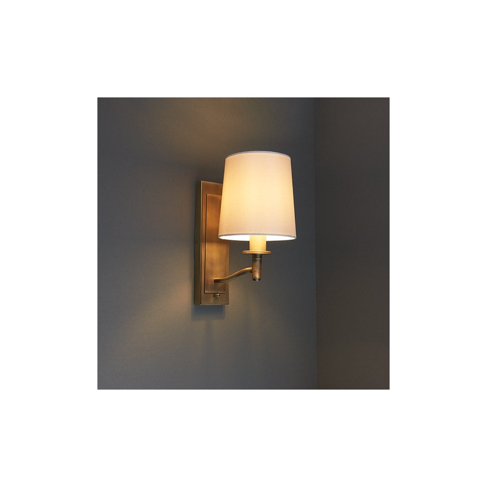Ortona Wall Light in Antique Brass C/W Shade