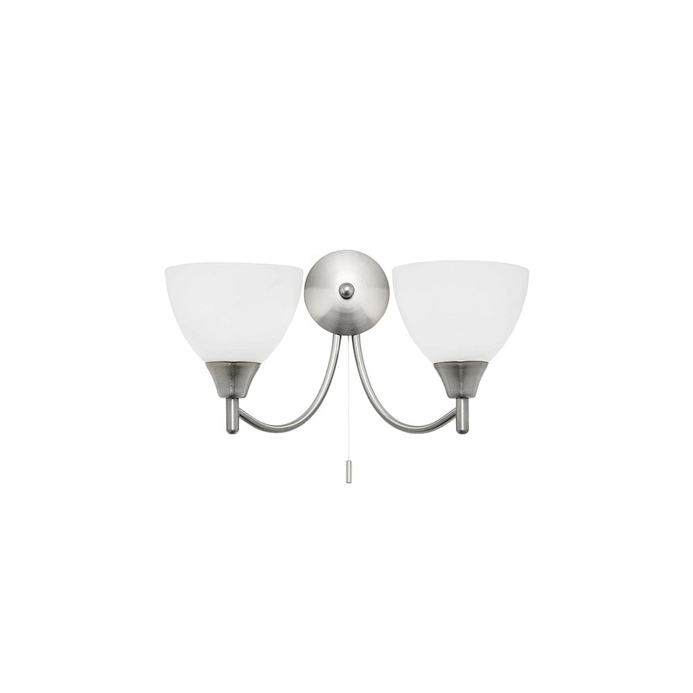 Alton Double Wall Light in Satin Chrome