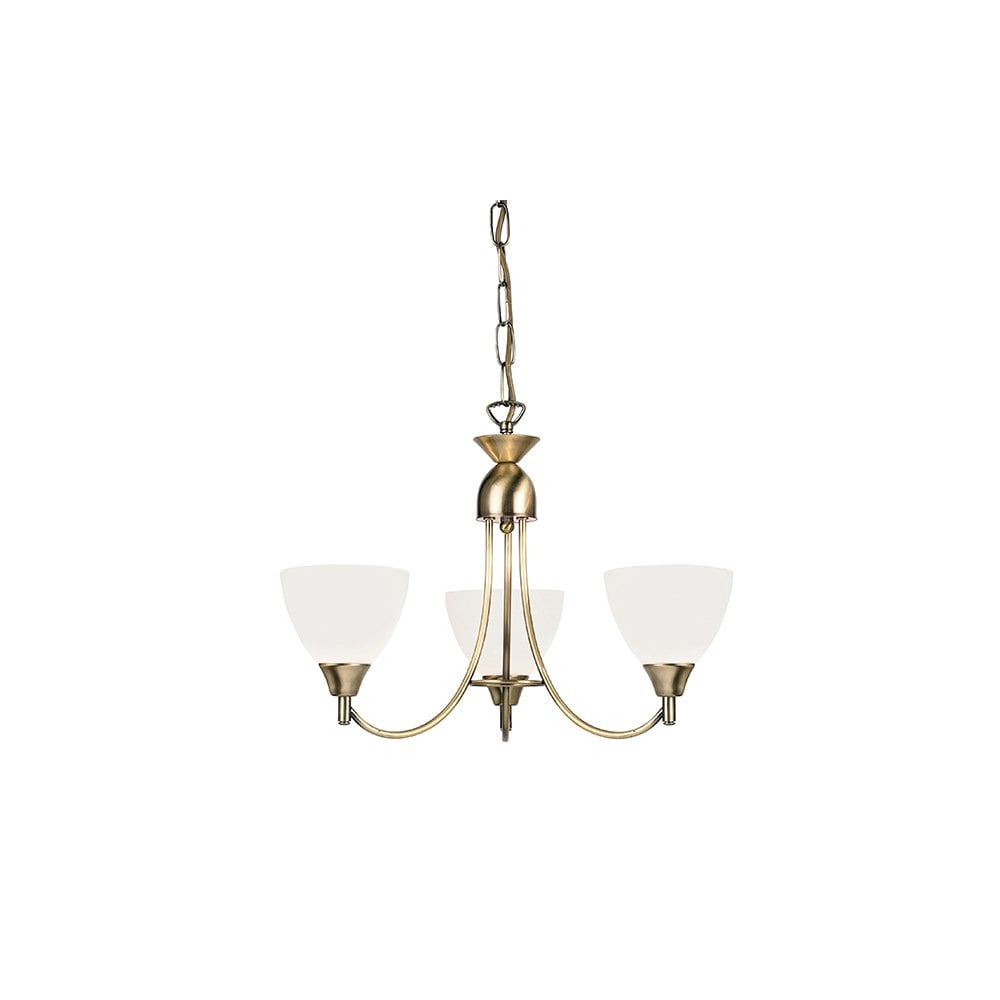 Alton 3 Light Ceiling Fitting in Antique Brass