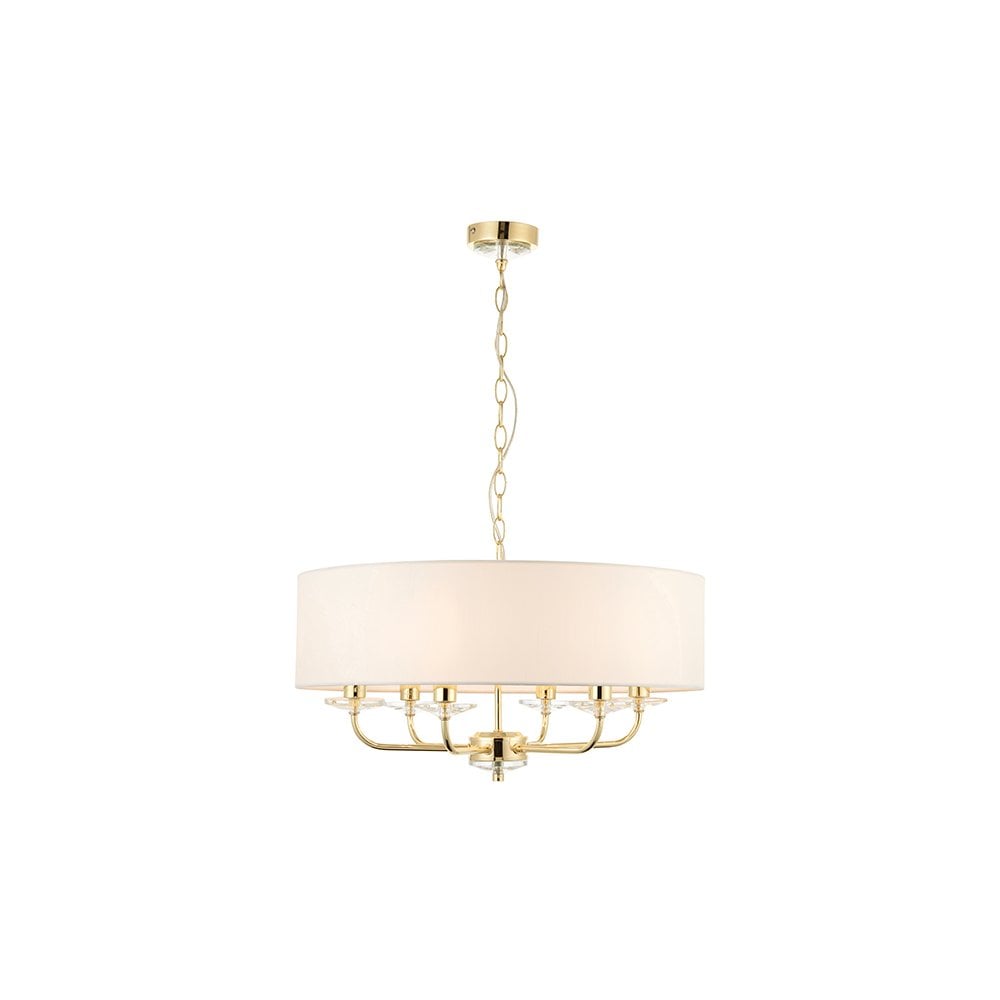 Nixon 6 Light Ceiling Pendant in Brass