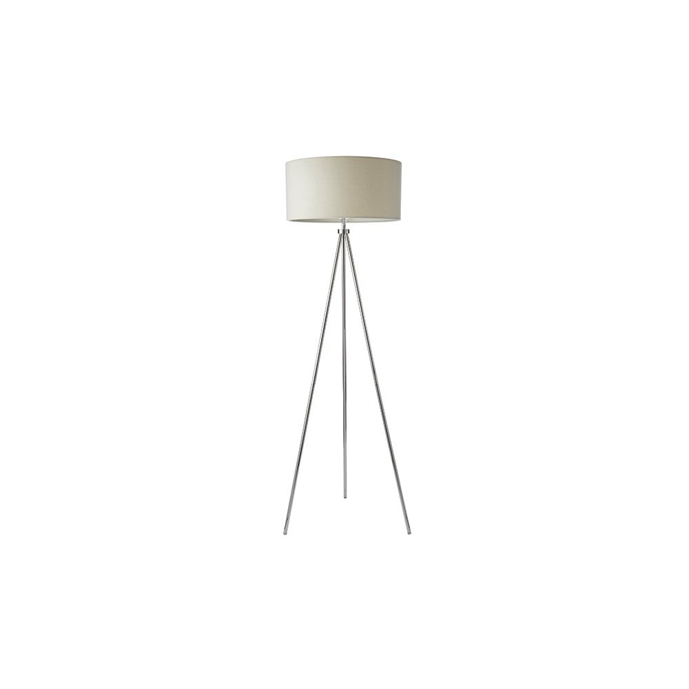 Tri Floor Lamp in Chrome C/W Shade