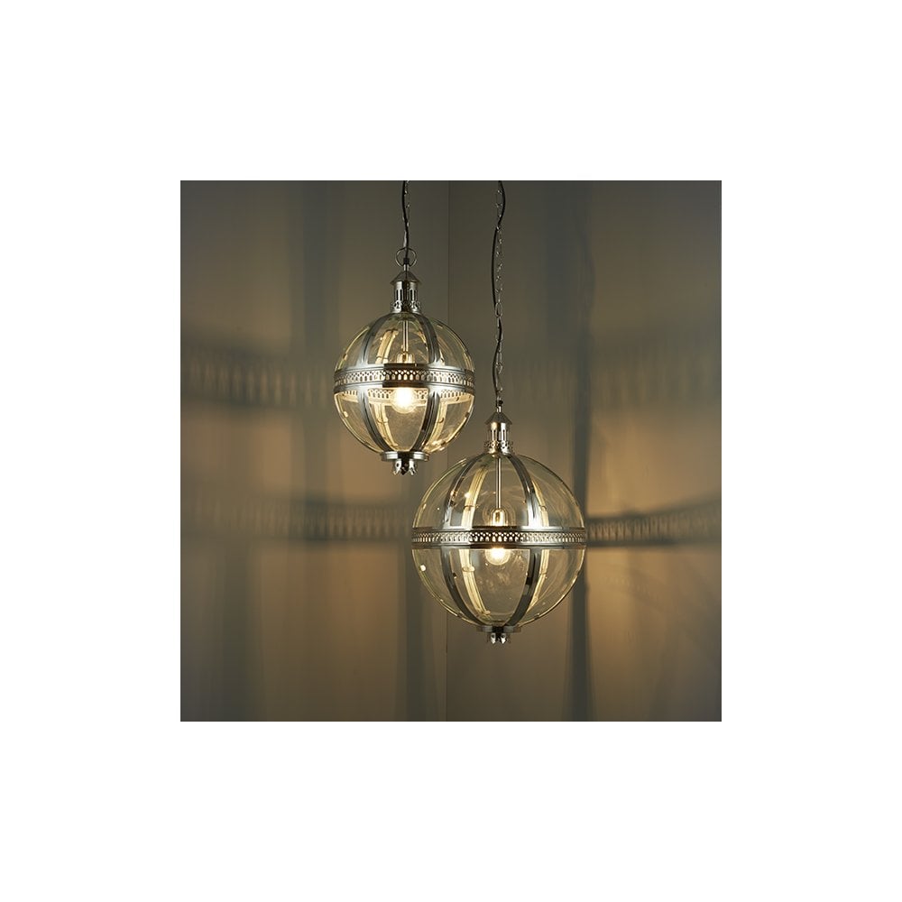 Vienna Nickel Globe Pendant 410mm