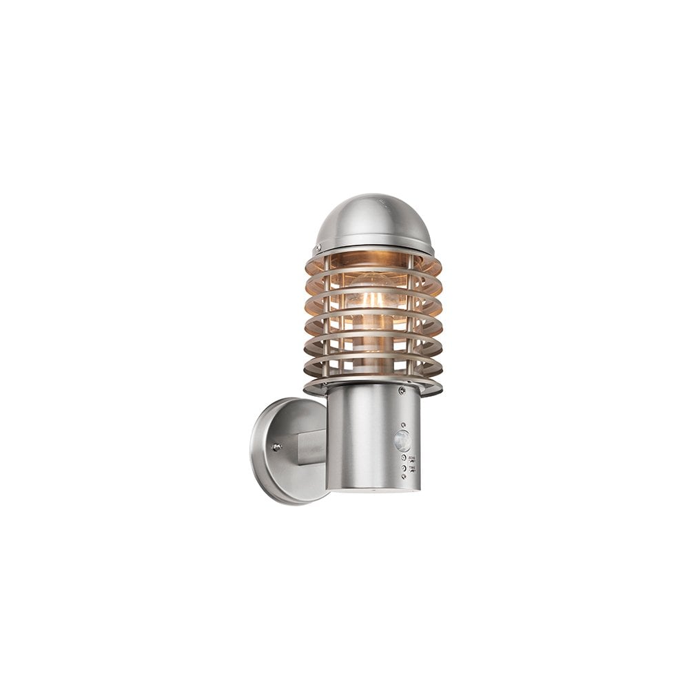 Louvre PIR Wall Light in Stainless Steel IP44