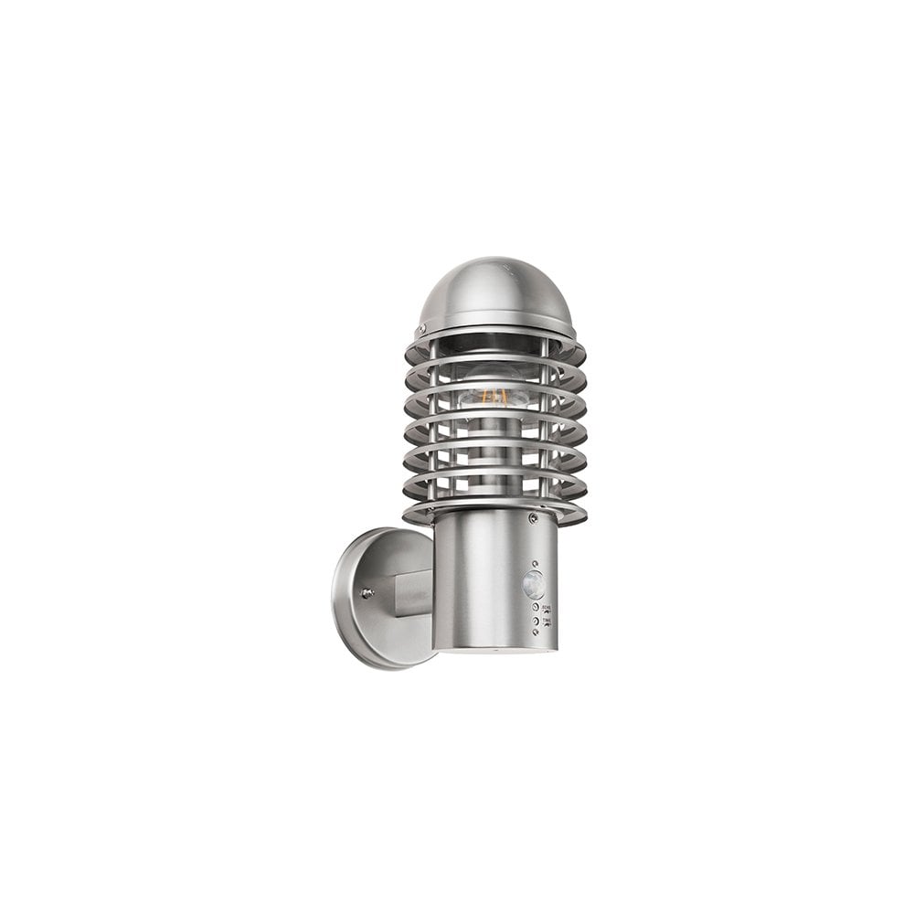Louvre PIR Wall Light in Stainless Steel IP44