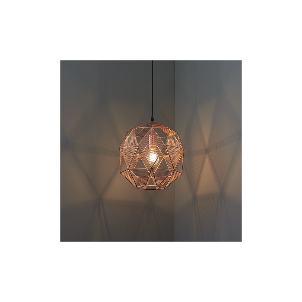 Armour Single Pendant in Copper Finish