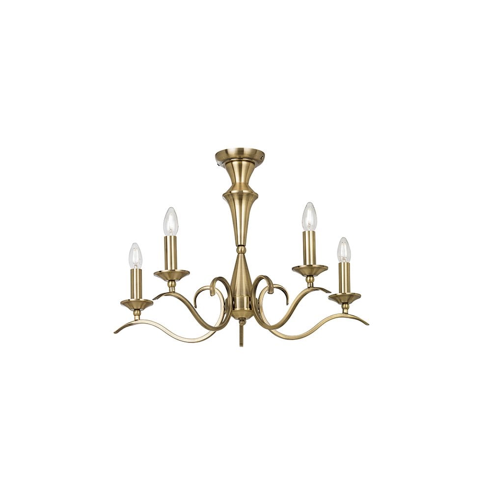 Kora 5 Light in Antique Brass