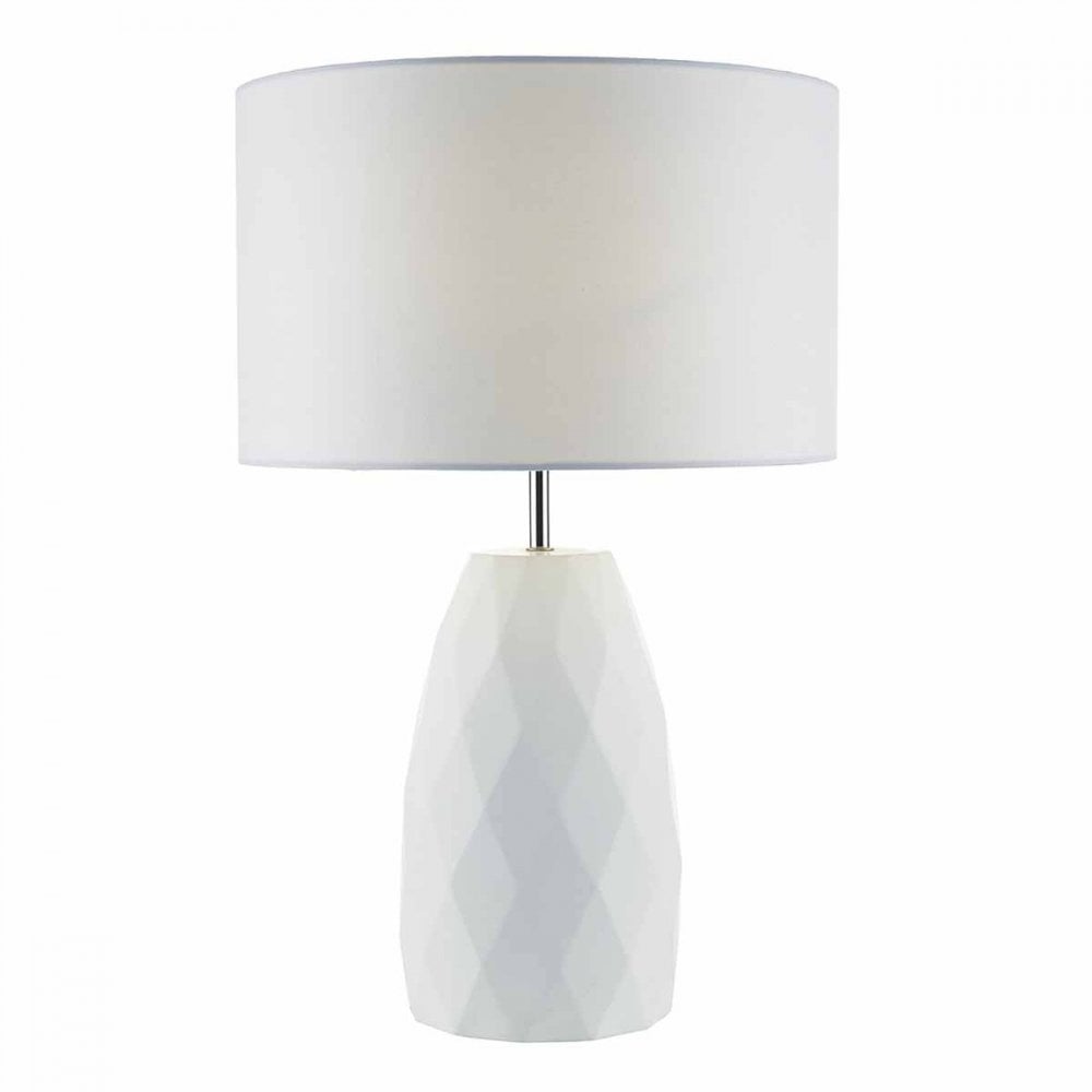 Ciara Table Lamp White Base c/w White Linen Shade