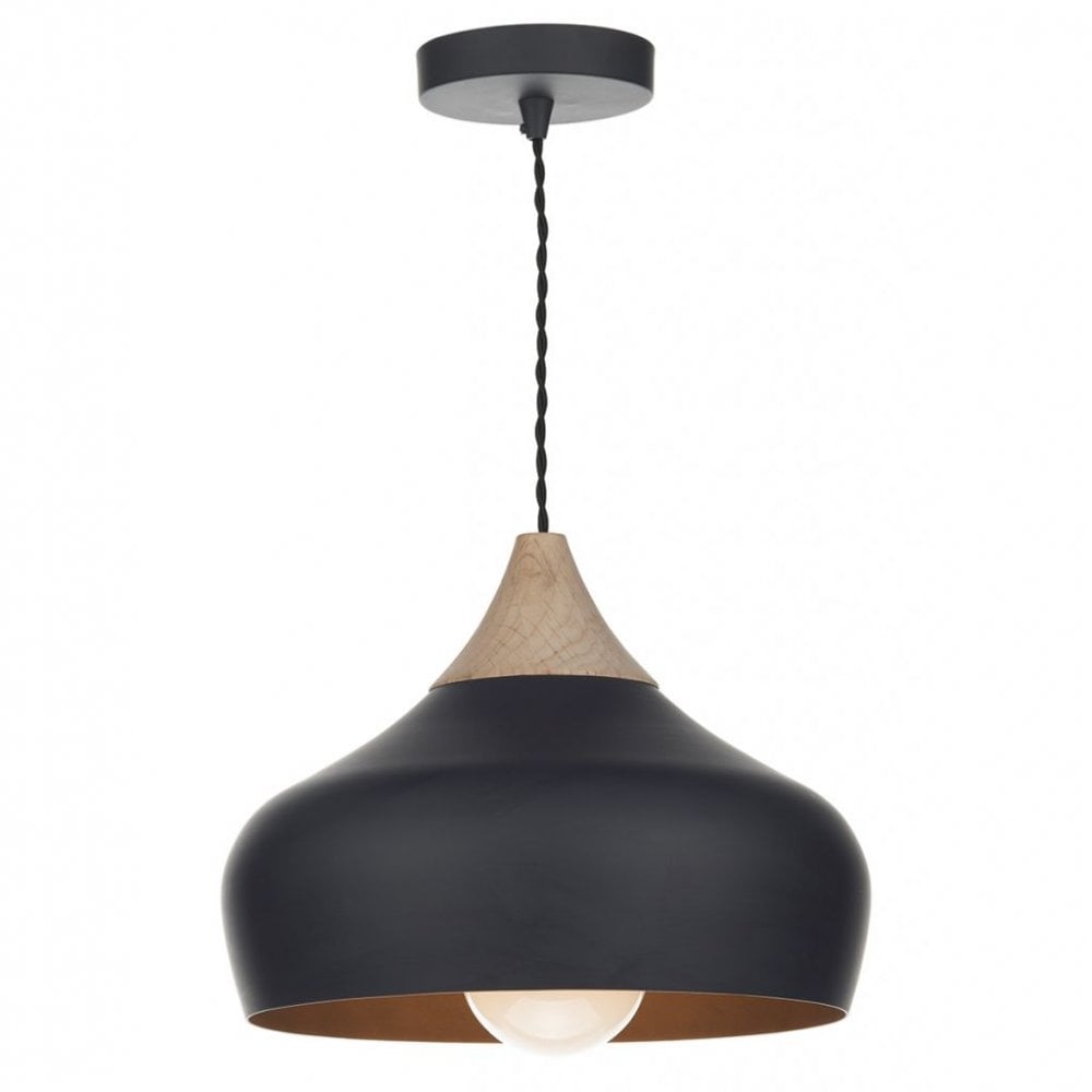 Gaucho 1 Light Pendant Black