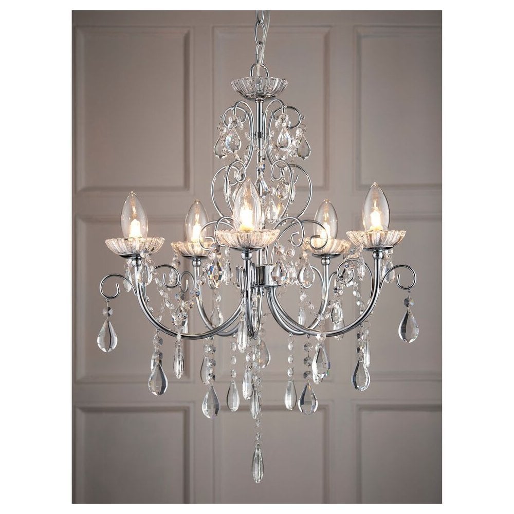 Tabitha 5 Light Pendant in Chrome IP44