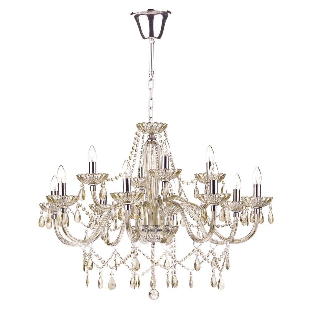Raphael 12 Light Chandelier in Champagne Crystal