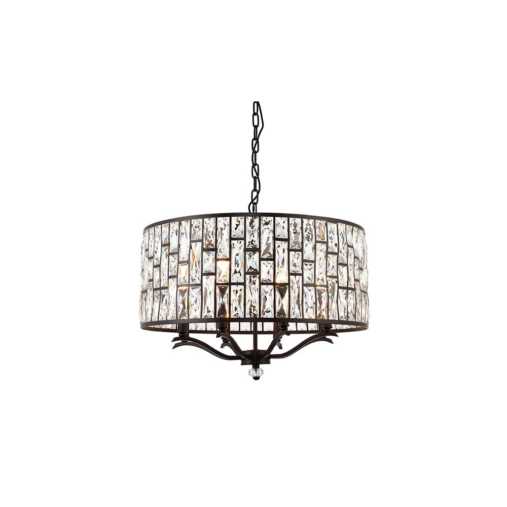 Belle 8 Light Pendant Dark Bronze Finish