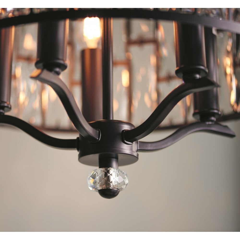 Belle 5 Light Pendant Dark Bronze Finish