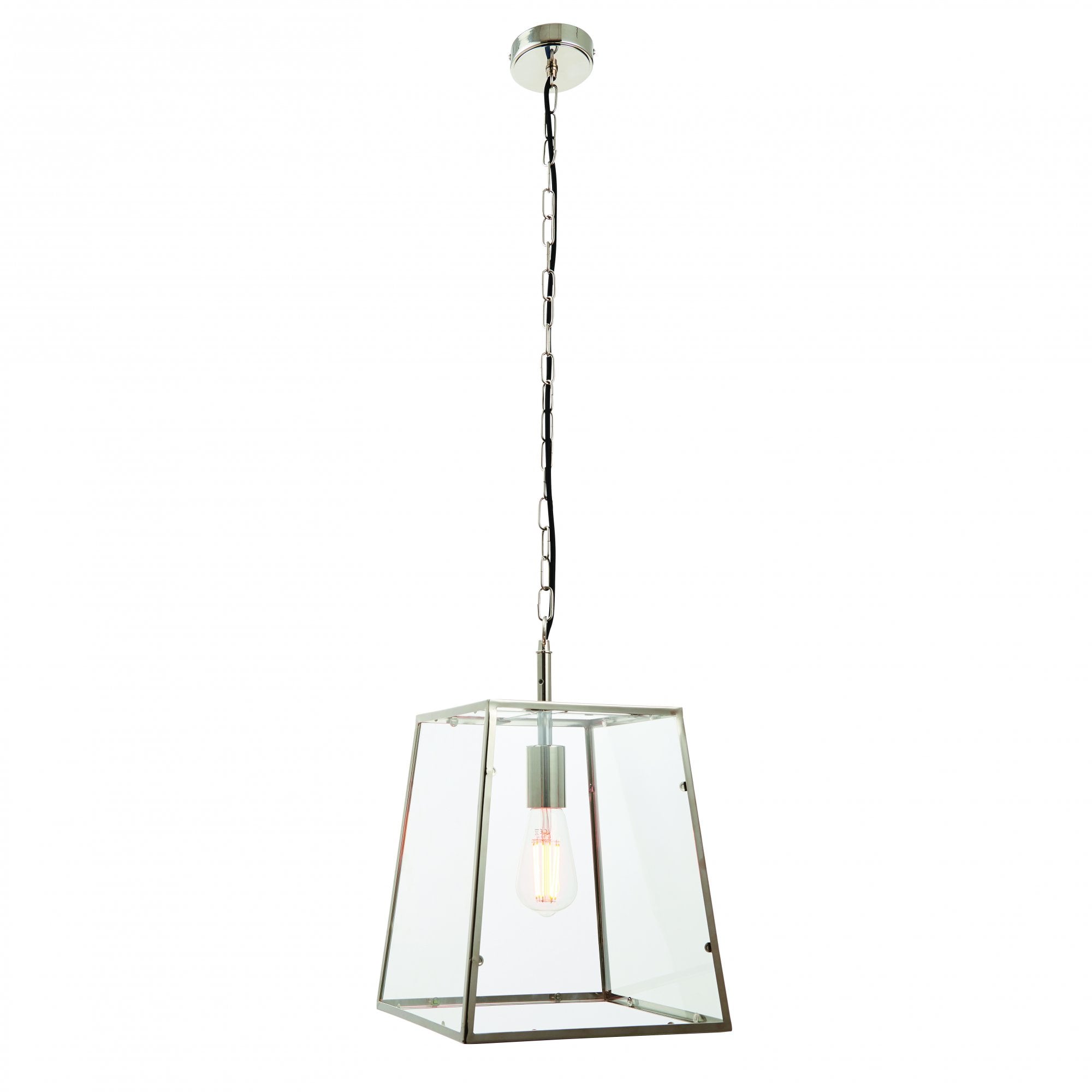 Hurst Box Style Single Pendant in Nickel Finish