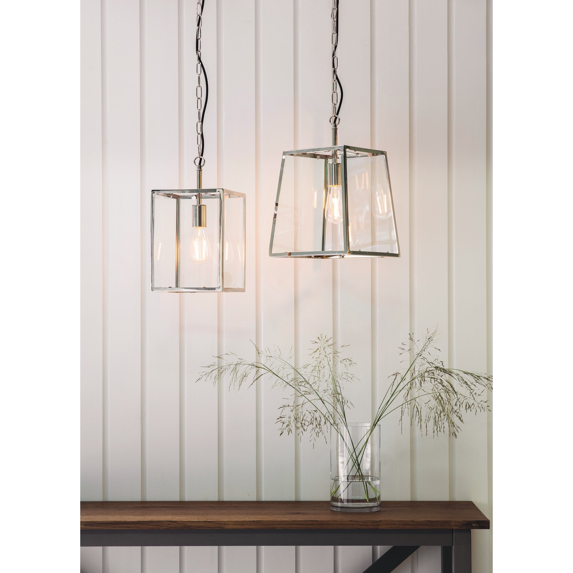 Hurst Box Style Single Pendant in Nickel Finish