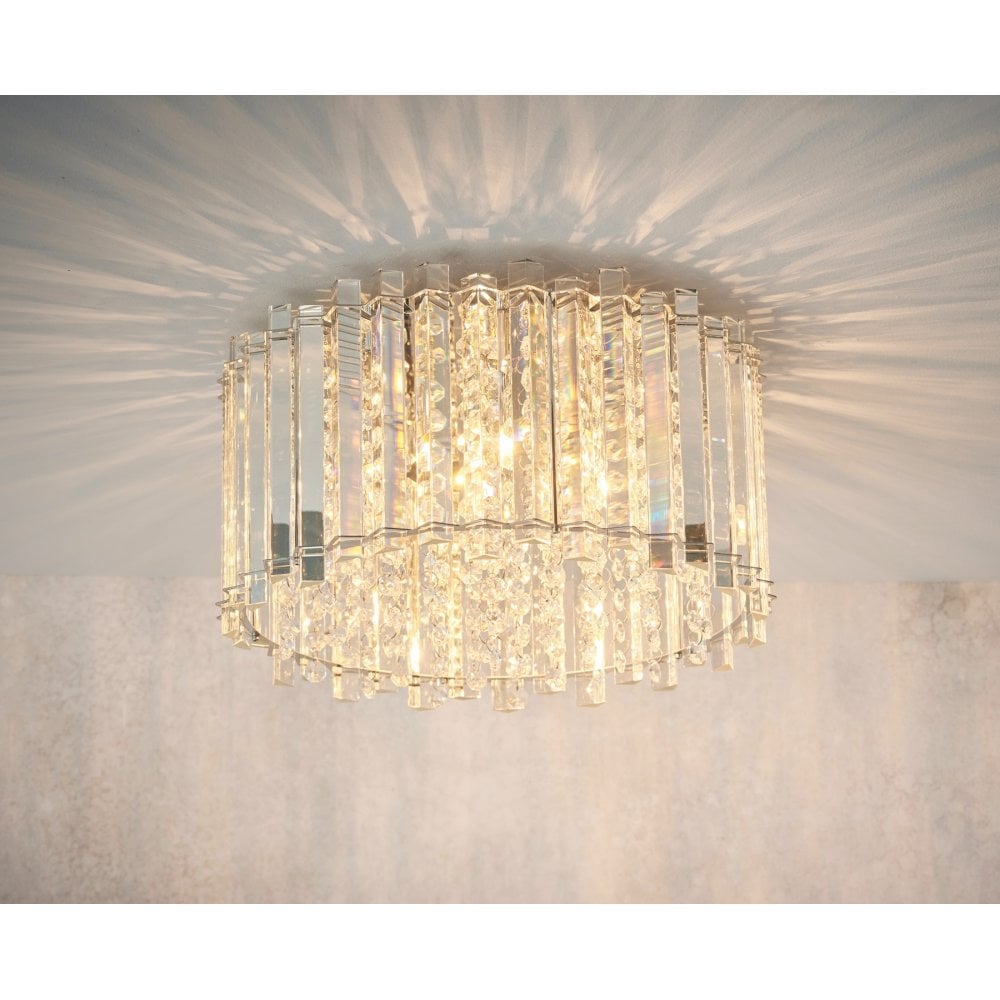 Hanna Crystal 4 Light Flush Fitting