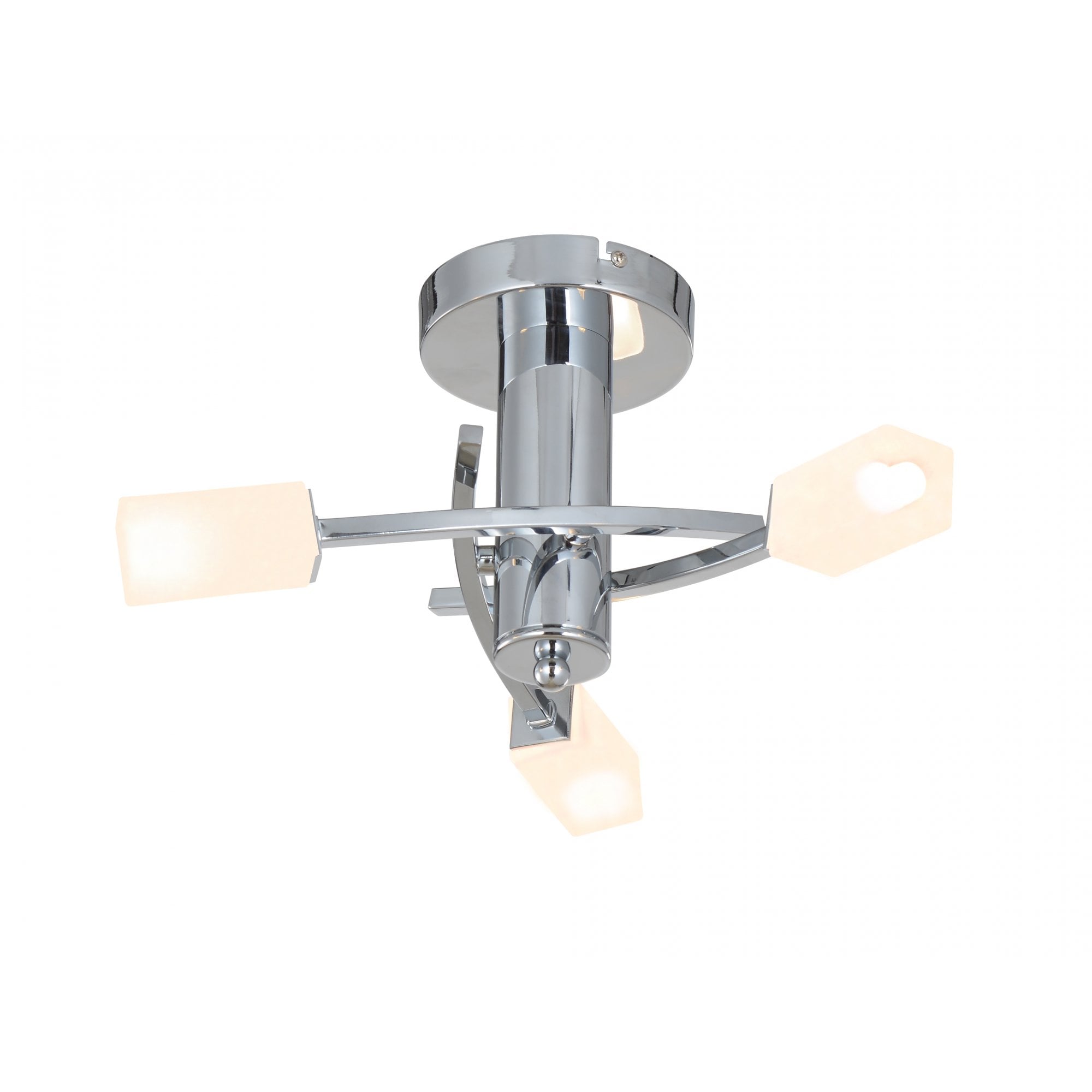 Topaz 3 Light Polished Chrome With Square Glass