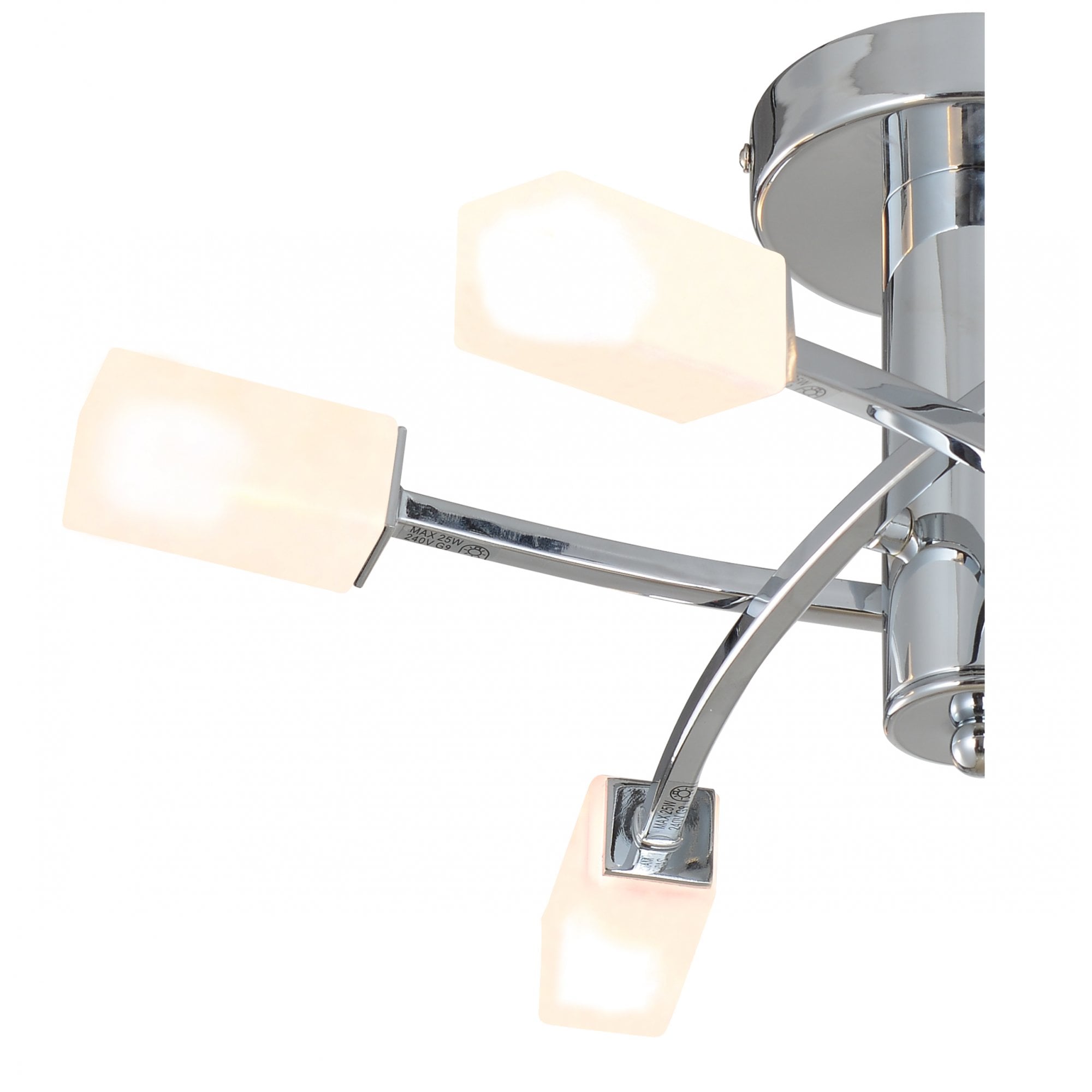 Topaz 6 Light Polished Chrome With Square Glass