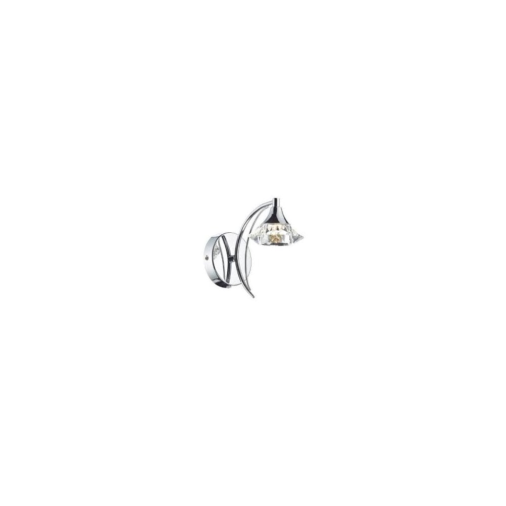 Luther Single Wall Bracket complete with Crystal Glass Polished Chrome