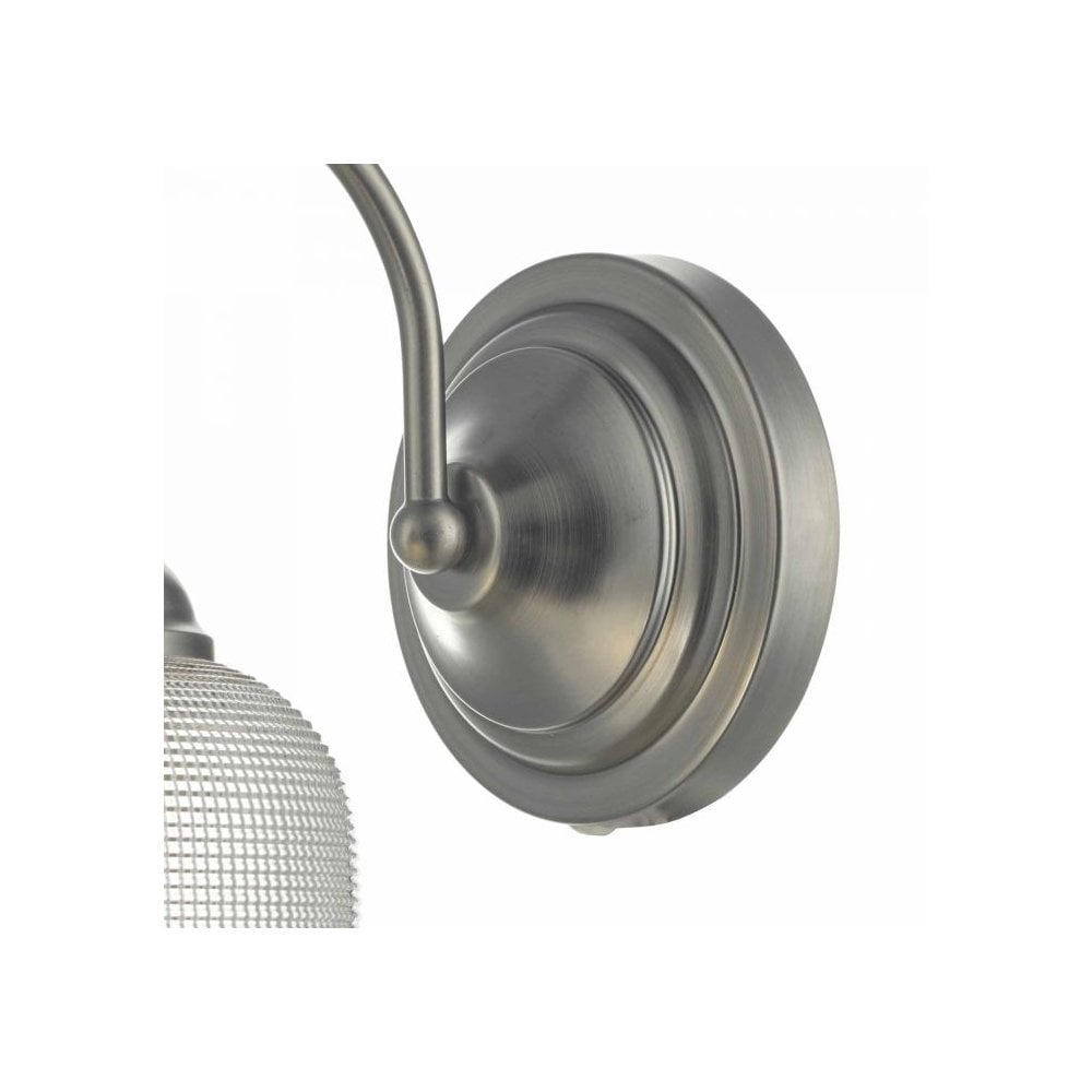Tack Wall Light in Antique Chrome & Glass Finish