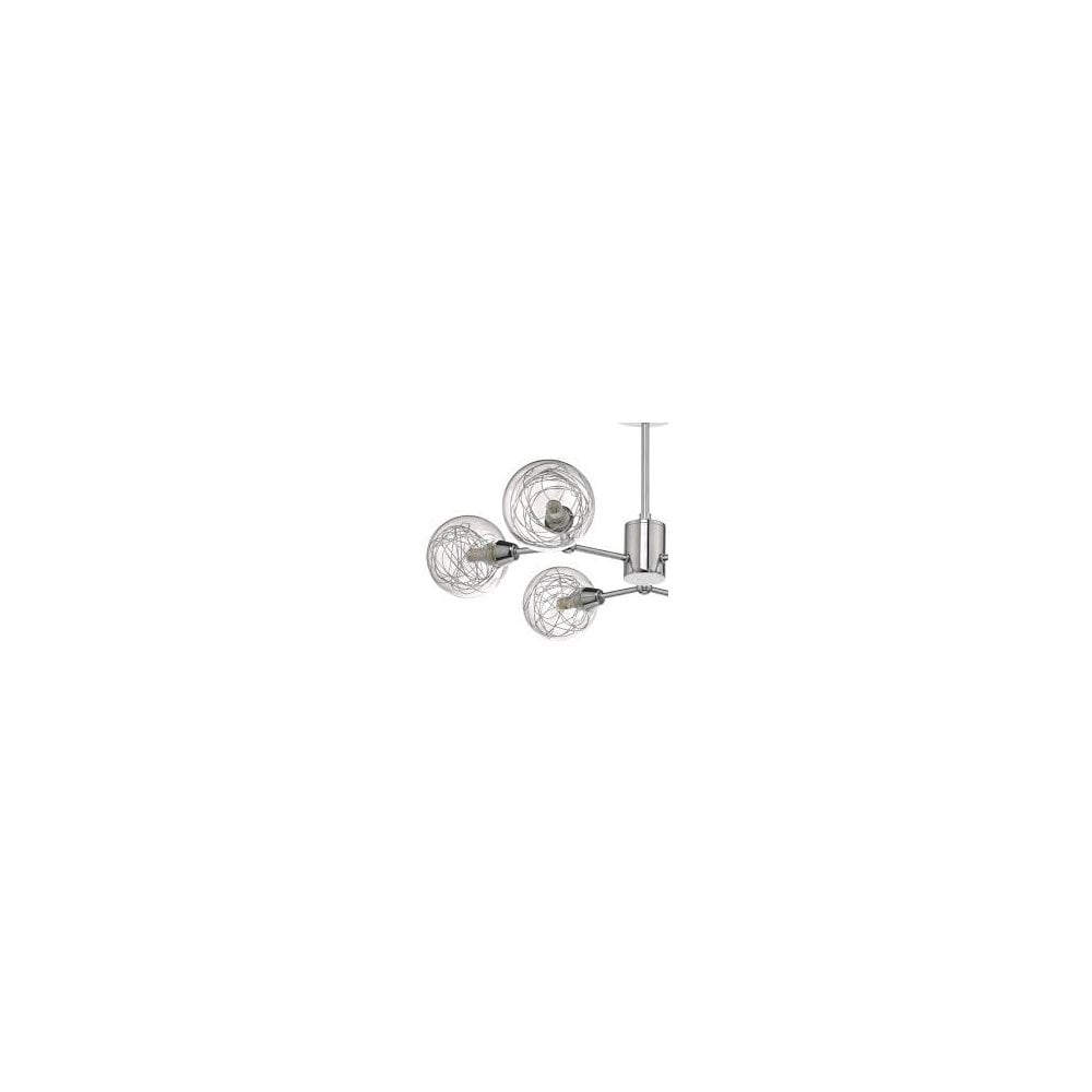Tyka 6 Light Semi Flush Fitting in Polished Chrome & Glass