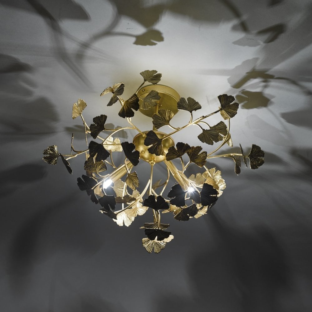 Yadira 4 Light Semi Flush with Gold Effect