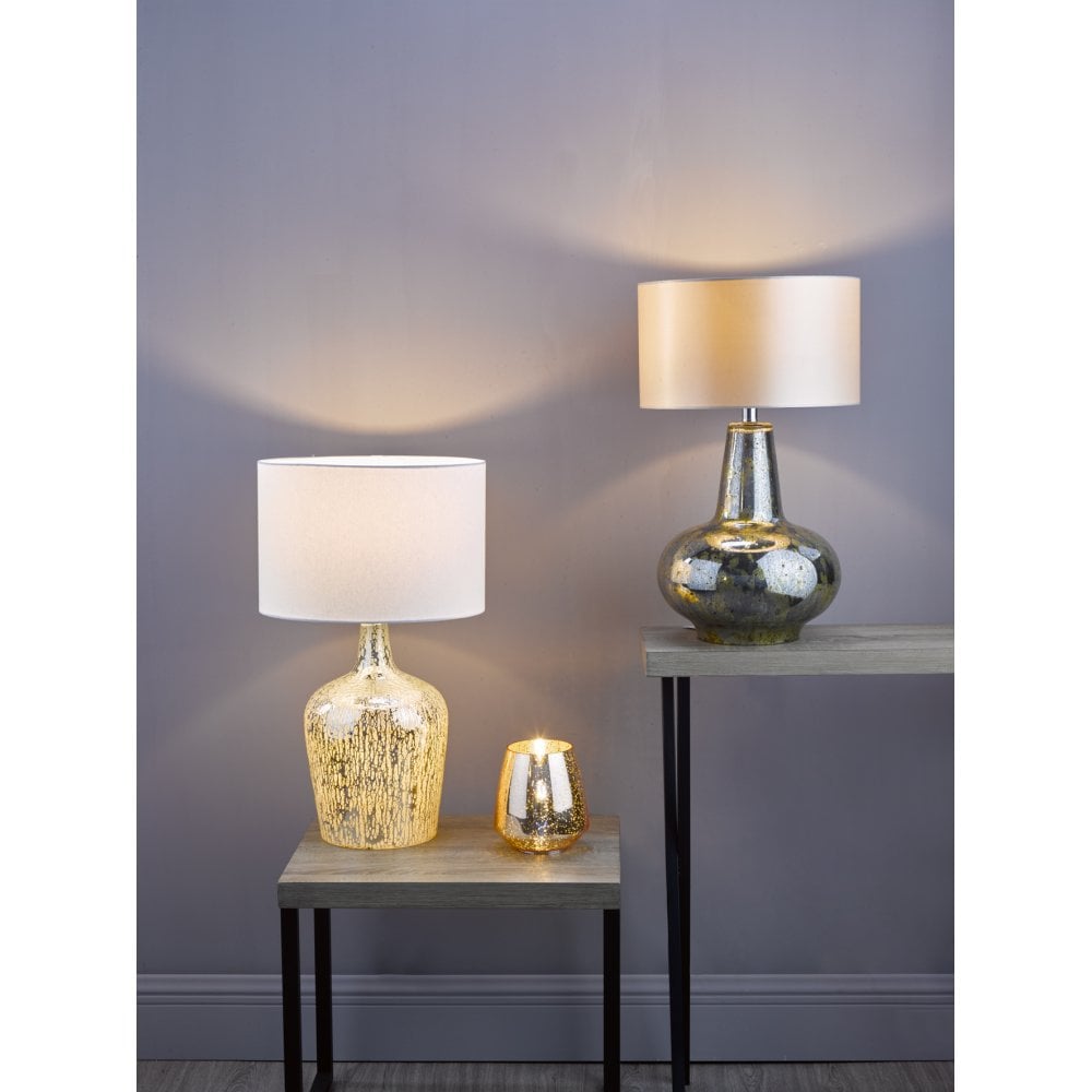Lolek Table Lamp Silver Glass with Shade