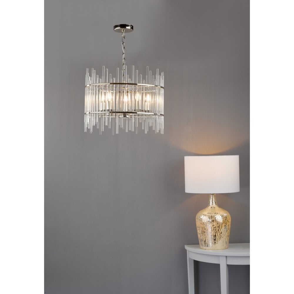 Lolek Table Lamp Silver Glass with Shade