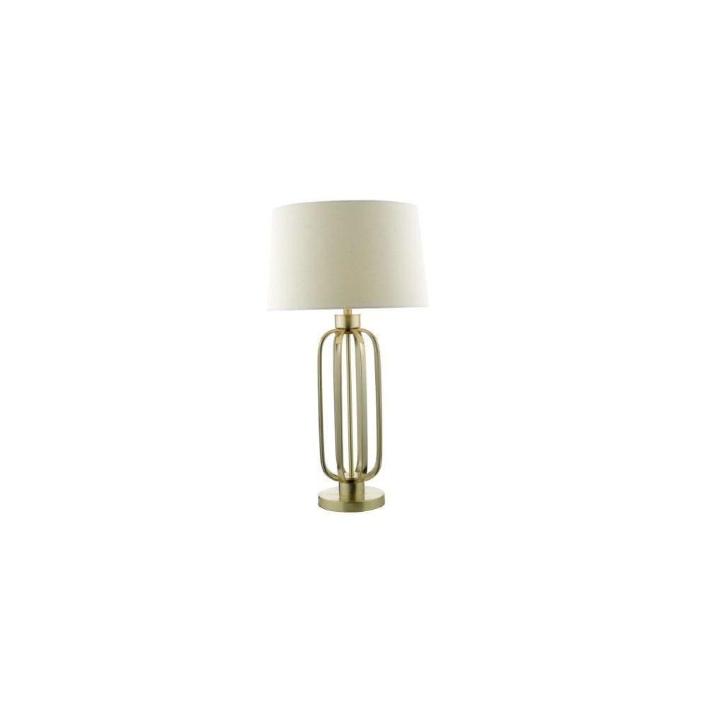 Lucie Table Lamp Satin Brass Complete With Shade