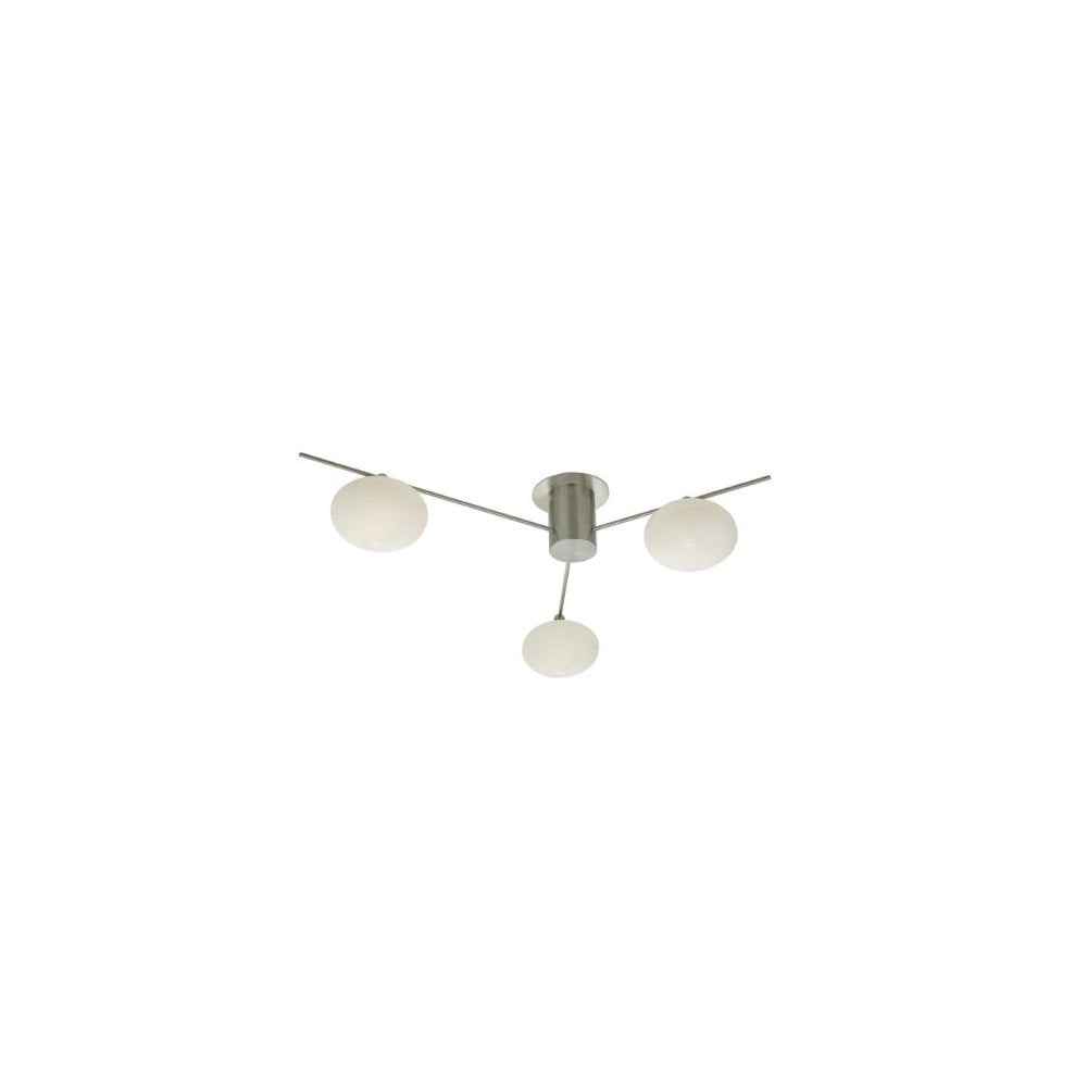 Jasper 3 Light Semi Flush Satin Nickel