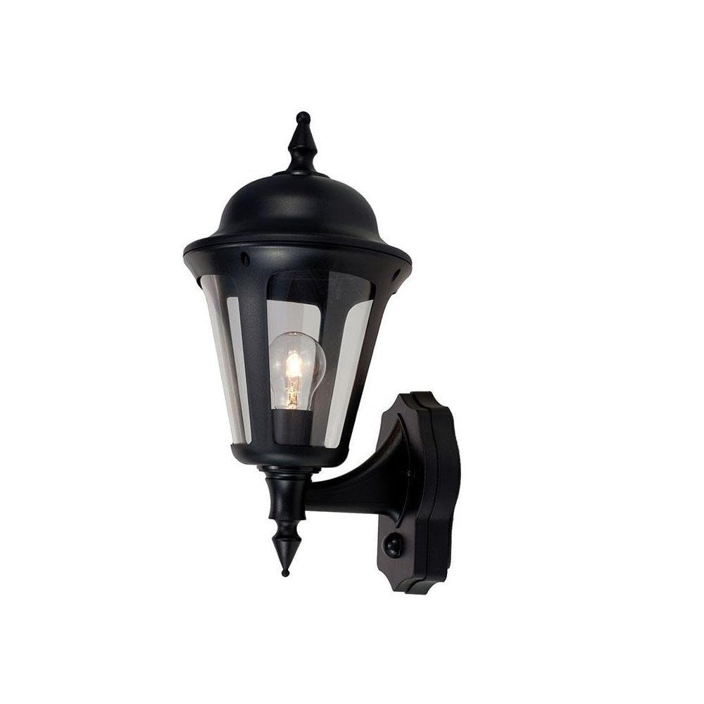 Latina Wall Lantern with PIR Sensor in Black Finish