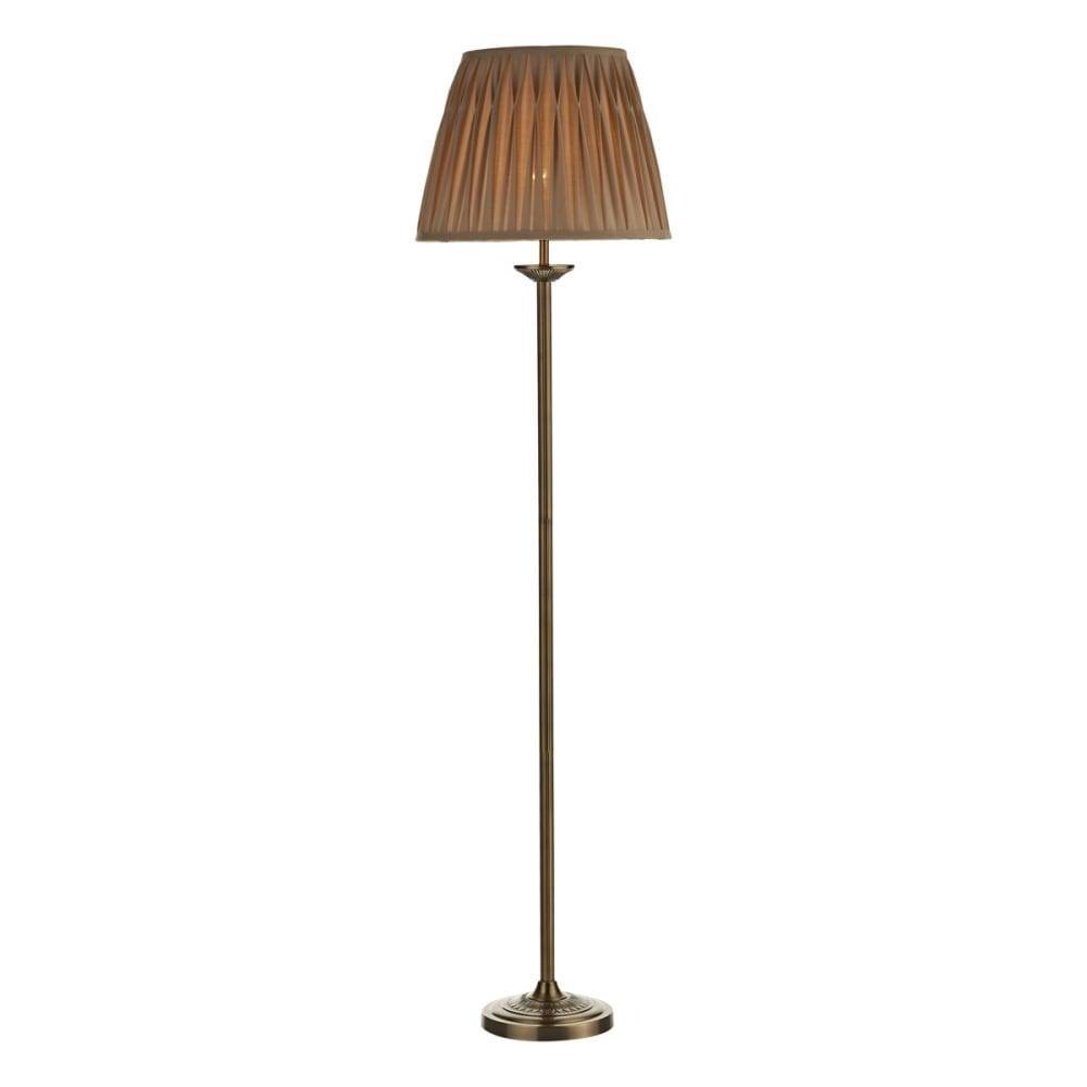 Hatton Floor Lamp Antique Brass Complete With Shade