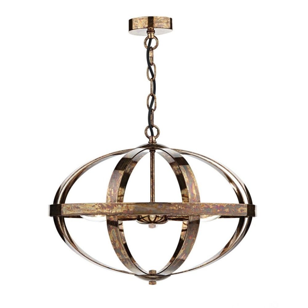 Smybol 3 Light Pendant in Petrol Copper Finish