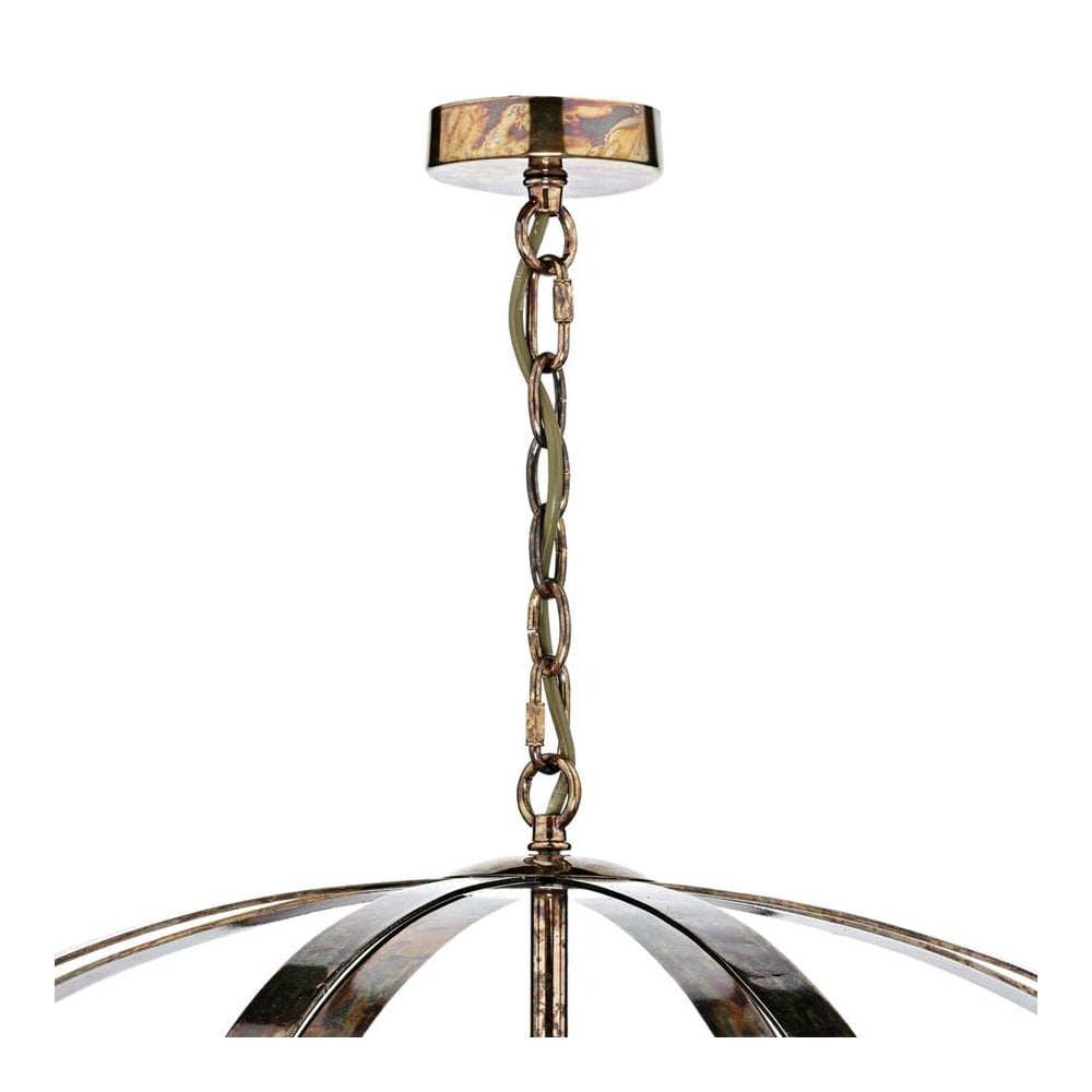 Smybol 6 Light Pendant in Petrol Copper Finish