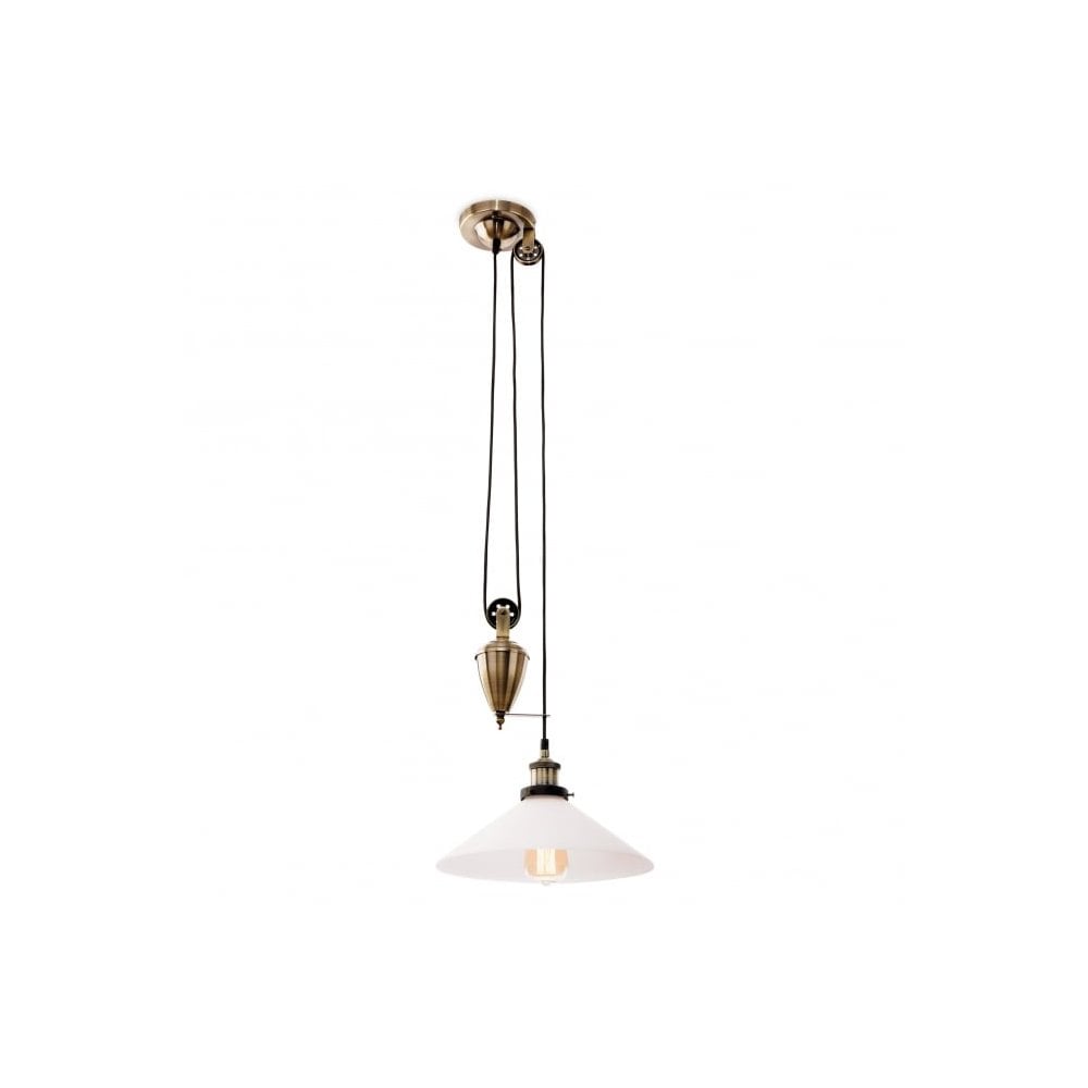 Empire Rise & Fall Pendant with Opal Glass
