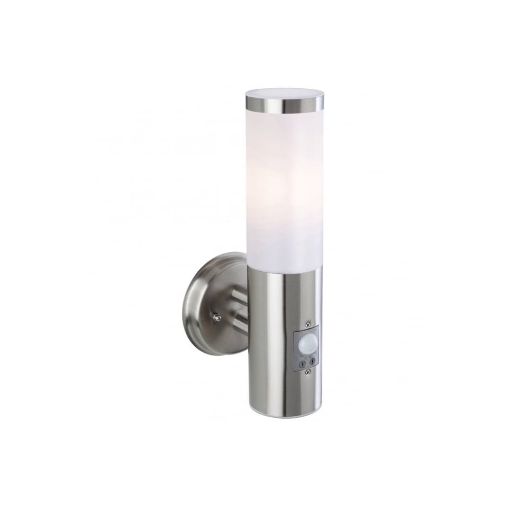 Plaza Outdoor Wall Light with PIR Sensor in Stainless Steel