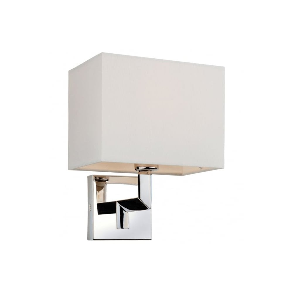 Lex Stainless Steel Wall Light C/W Cream Shade