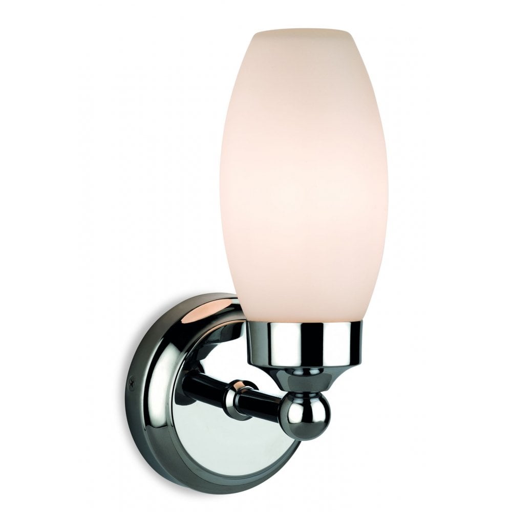 Reef Single Wall Light in Chrome with Opal Glass