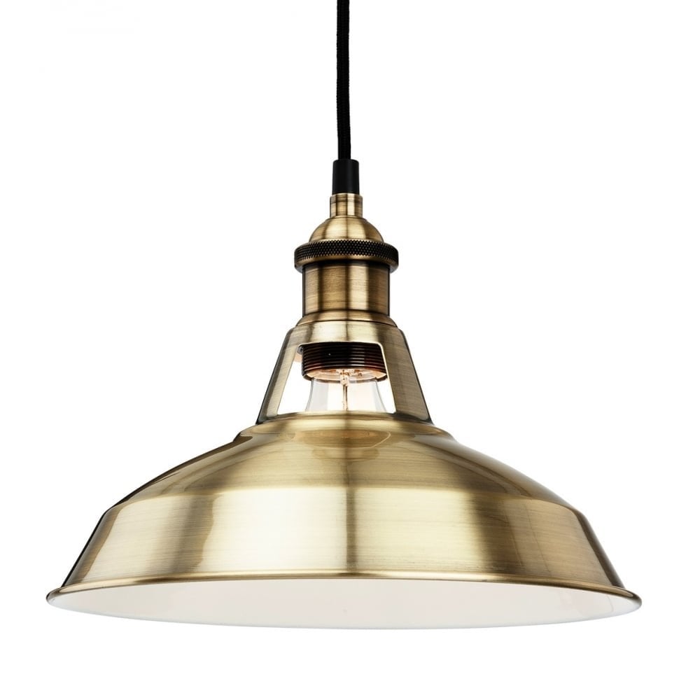 Albany Single Pendant in Antique Brass Finish