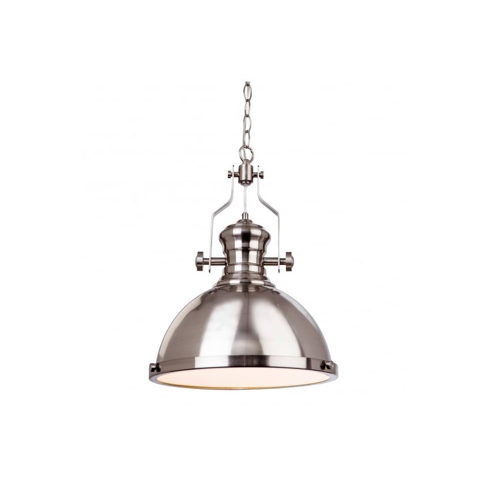 Albion Pendant in Brushed Steel Finish