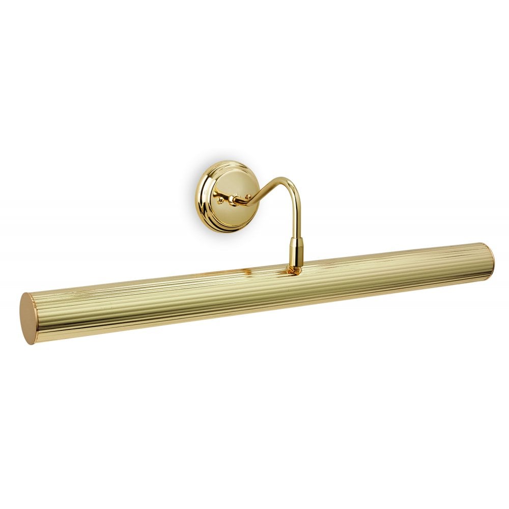 Reeded 600mm Picture Light in Polished Brass