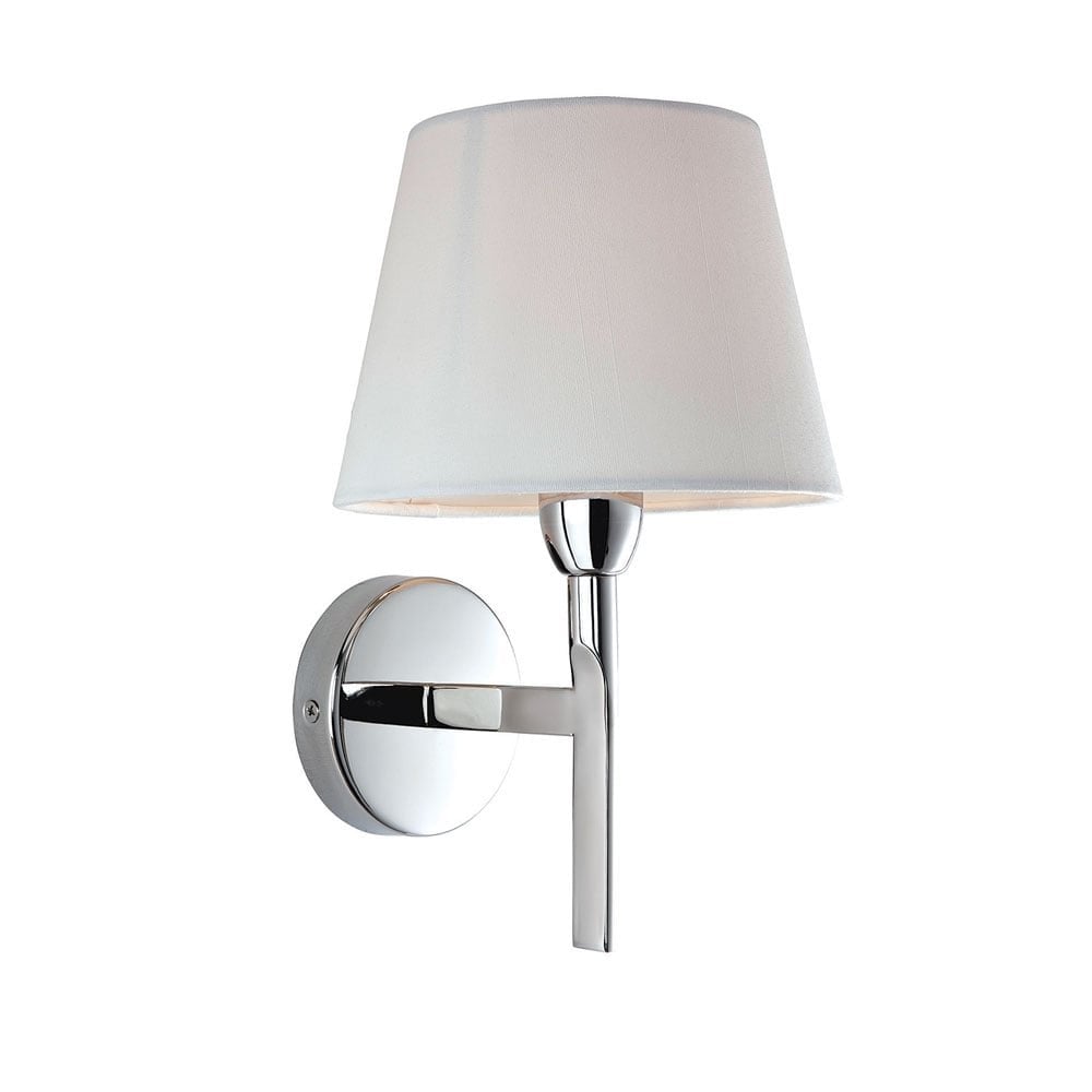 Transition Wall Light in Polished Stainless Steel C/W Cream Shade