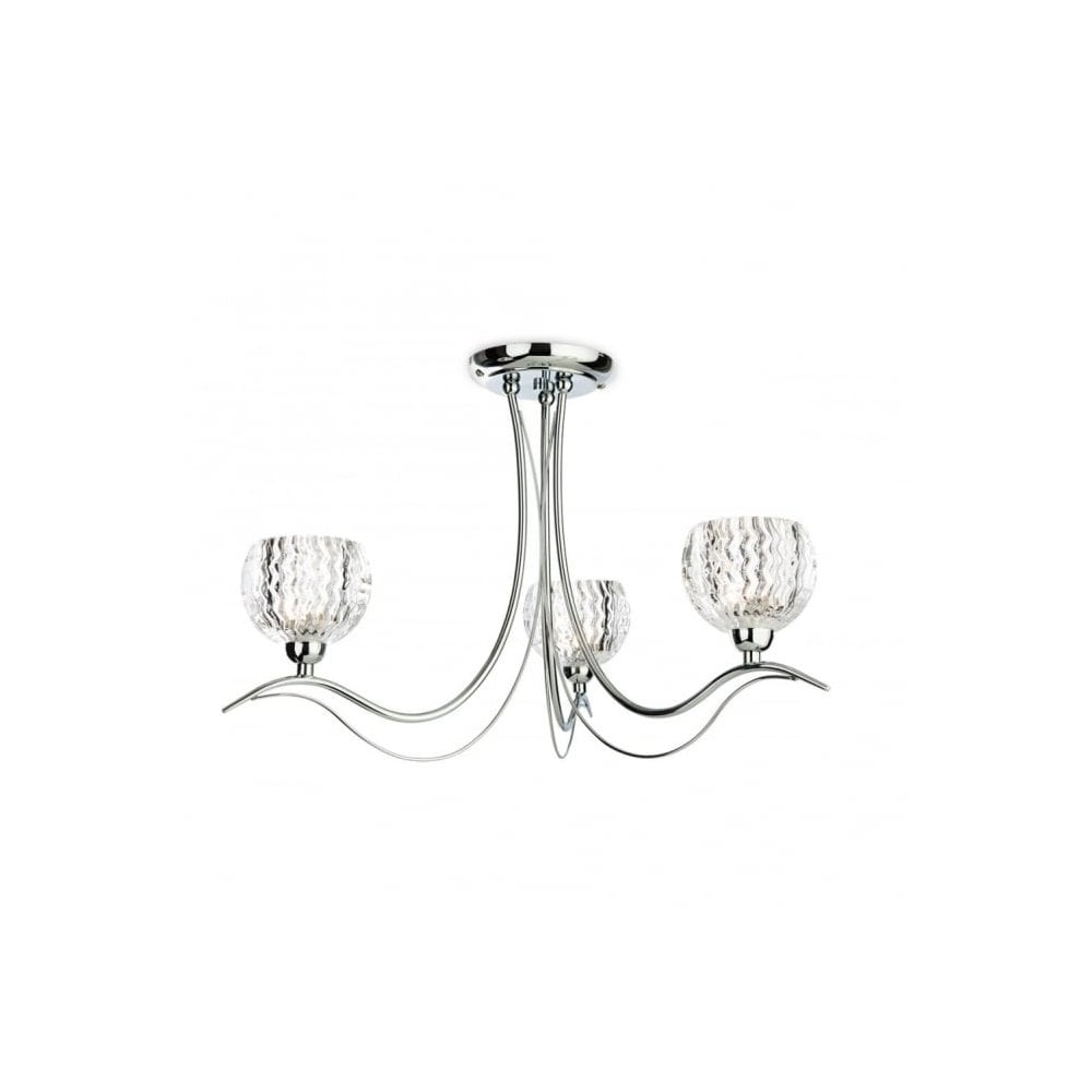 Blanche 3 Light Flush Fitting in Chrome Finish