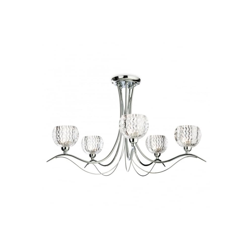 Blanche 5 Light Flush Fitting in Chrome Finish