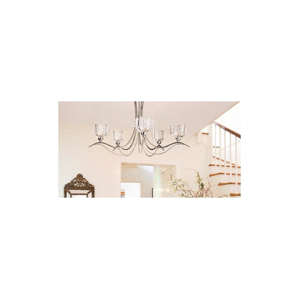 Blanche 5 Light Flush Fitting in Chrome Finish