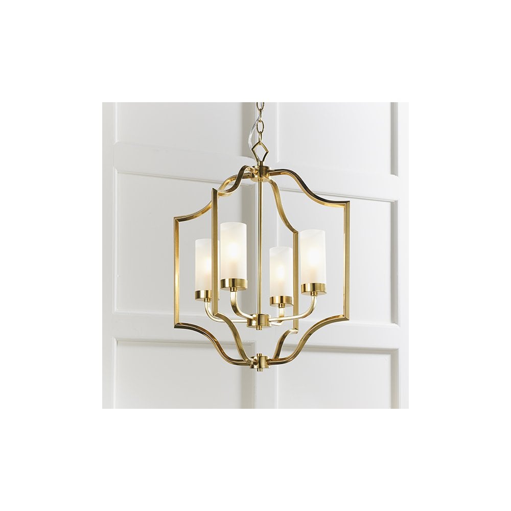 Edrea 4 Light Pendant in Satin Brass Finish