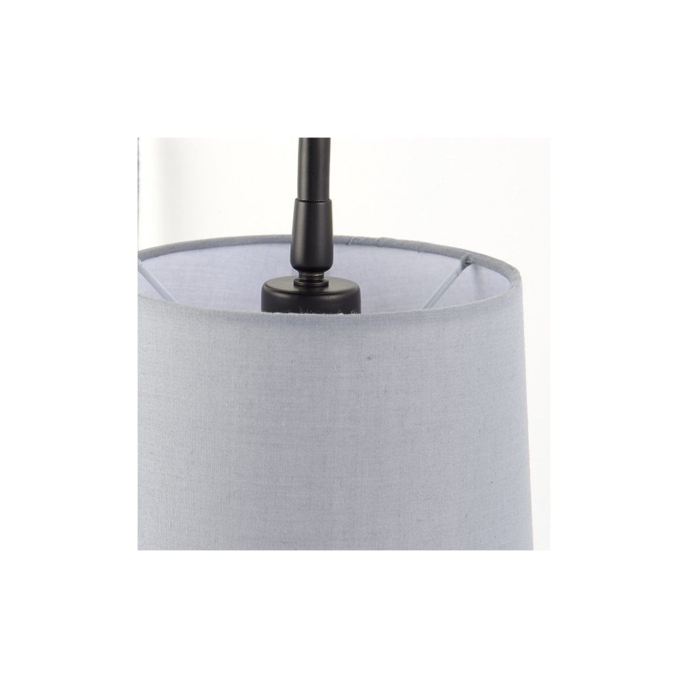Carlson Small Modern Wall Light in Matt Black C/W Grey Shade