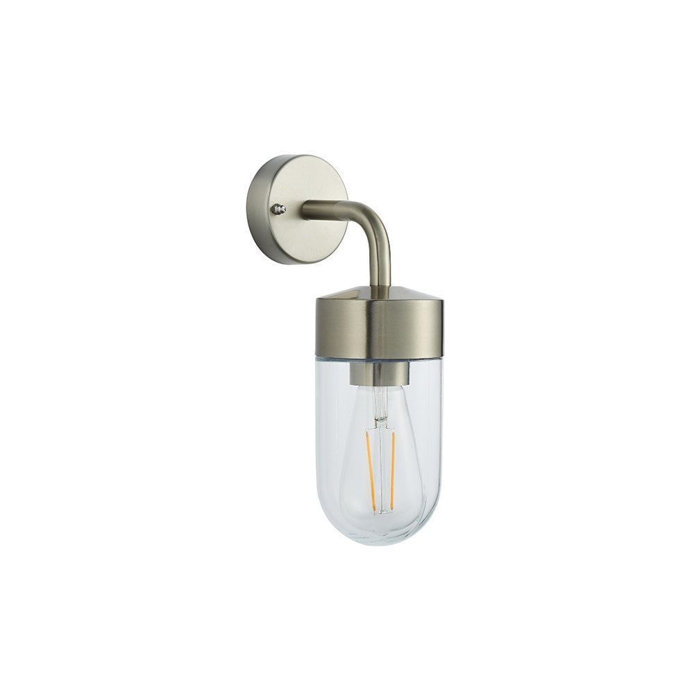 North Outdoor Wall Light in Brushed Stainless Steel Finish